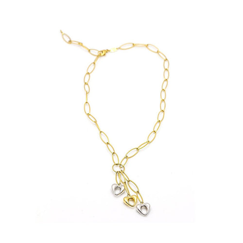Collier Collier - Chaîne à cœurs en or bicolore 18 kt 58 Facettes UKD359655LF