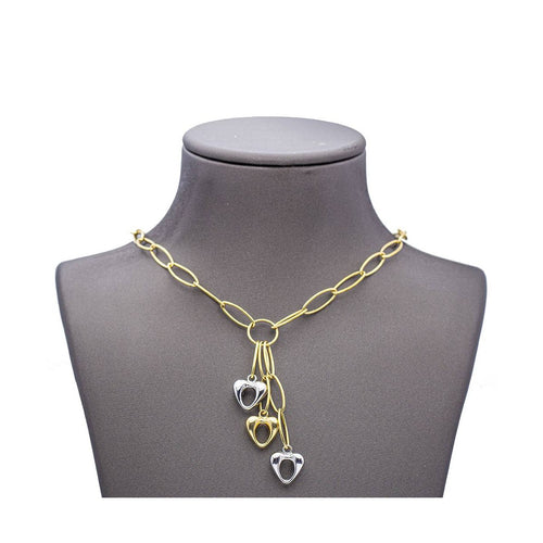 Collier Collier - Chaîne à cœurs en or bicolore 18 kt 58 Facettes UKD359655LF