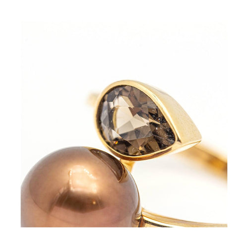 Bague FUMME - Bague en or rose 18 kt et quartz fumé 58 Facettes UKD359660LF