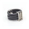Bague Bague - Or blanc 18 kt, caoutchouc et diamants 58 Facettes UKD359663LF