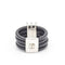 Bague Bague - Or blanc 18 kt, caoutchouc et diamants 58 Facettes UKD359663LF
