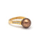 Bague 55 LARGÉ - Bague en or rose 18 kt avec perle et diamants 58 Facettes UKD359665LF