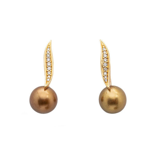 Boucles d'oreilles LARGÉ - Boucles d’oreilles en or rose 18 kt, perle et diamants 58 Facettes UKD359666LF