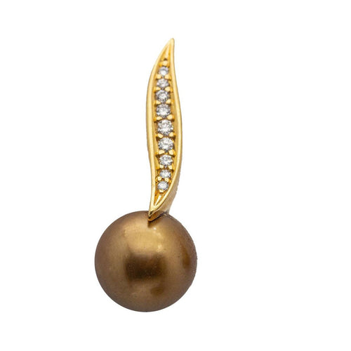 Boucles d'oreilles LARGÉ - Boucles d’oreilles en or rose 18 kt, perle et diamants 58 Facettes UKD359666LF