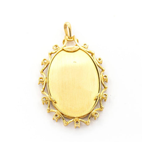 Pendentif Médaille Vierge - Pendentif en or jaune 18 ct et diamants 58 Facettes UKD359667LF