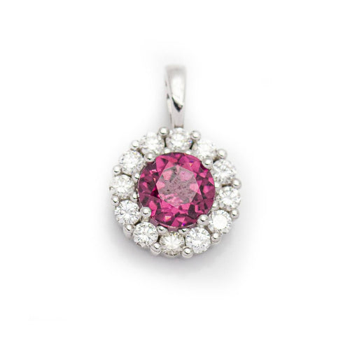 Pendentif Pendentif - Or blanc 18 kt, diamants et rhodolite 58 Facettes UKD359669LF