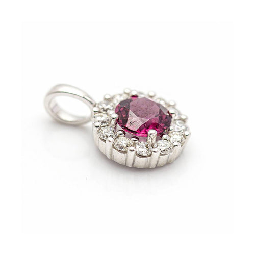 Pendentif Pendentif - Or blanc 18 kt, diamants et rhodolite 58 Facettes UKD359669LF