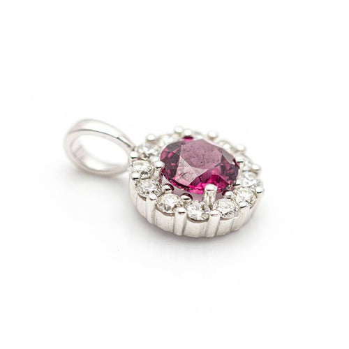 Pendentif Pendentif - Or blanc 18 kt, diamants et rhodolite 58 Facettes UKD359669LF