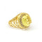 Bague 56 Bague - Diamants et quartz citron en or jaune 18 kt 58 Facettes UKD359671LF