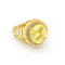 Bague 56 Bague - Diamants et quartz citron en or jaune 18 kt 58 Facettes UKD359671LF