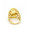 Bague 56 Bague - Diamants et quartz citron en or jaune 18 kt 58 Facettes UKD359671LF