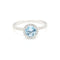 Bague Bague halo en or blanc 18 kt avec diamants et topaze bleue 58 Facettes UKD359674LF