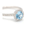 Bague Bague halo en or blanc 18 kt avec diamants et topaze bleue 58 Facettes UKD359674LF