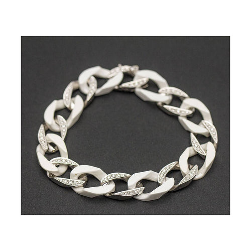 Bracelet Bracelet - en or blanc 18K, céramique blanche et diamants 58 Facettes UKD359677LF