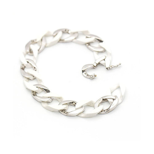 Bracelet Bracelet - en or blanc 18K, céramique blanche et diamants 58 Facettes UKD359677LF