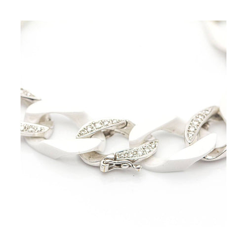Bracelet Bracelet - en or blanc 18K, céramique blanche et diamants 58 Facettes UKD359677LF
