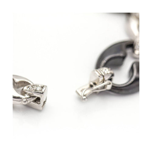 Bracelet Pulsera calabrote - Bracelet en or blanc 18 ct, diamants et céramique noire 58 Facettes UKD359678LF