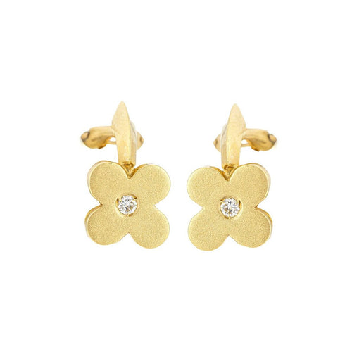 Boucles d'oreilles Boucles d’oreilles FLOR - Or jaune 18 kt et diamants 58 Facettes UKD359679LF