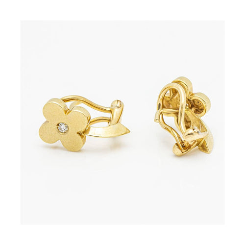 Boucles d'oreilles Boucles d’oreilles FLOR - Or jaune 18 kt et diamants 58 Facettes UKD359679LF