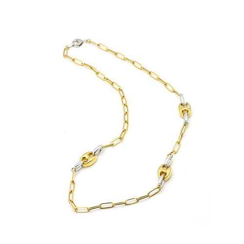 Collier CALAB - Collier à chaîne articulée en or jaune et or blanc 18 ct 58 Facettes UKD359693LF
