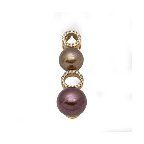 Pendentif Orê - Pendentif en or rose 18 ct avec diamants et perles 58 Facettes UKD359696LF