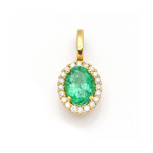 Pendentif Pendentif - Or jaune 18 kt avec émeraude et diamants 58 Facettes UKD359709LF
