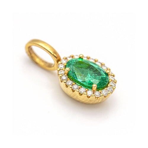 Pendentif Pendentif - Or jaune 18 kt avec émeraude et diamants 58 Facettes UKD359709LF
