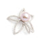 Pendentif Pendentif fleur - en or blanc 18 kt, diamants et perle 58 Facettes UKD359711LF
