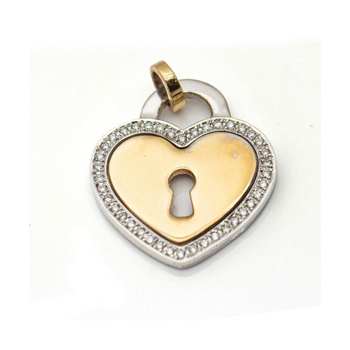 Pendentif Clé d’Amour - Pendentif en or bicolore 18 kt et diamants 58 Facettes UKD359713LF