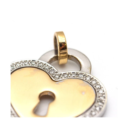 Pendentif Clé d’Amour - Pendentif en or bicolore 18 kt et diamants 58 Facettes UKD359713LF