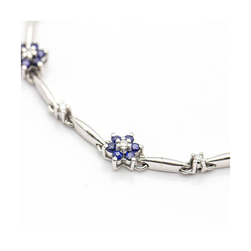 Bracelet SPRING - Bracelet en or blanc 18 kt avec saphirs et diamants 58 Facettes UKD359715LF