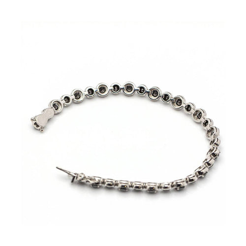 Bracelet Bracelet rivière - Bracelet en or blanc 18 kt et diamants noirs 58 Facettes UKD359717LF