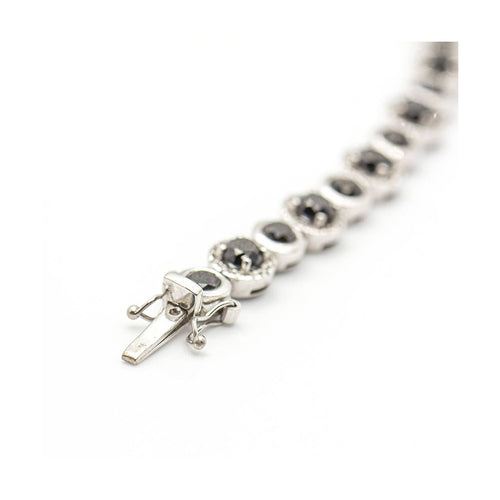 Bracelet Bracelet rivière - Bracelet en or blanc 18 kt et diamants noirs 58 Facettes UKD359717LF