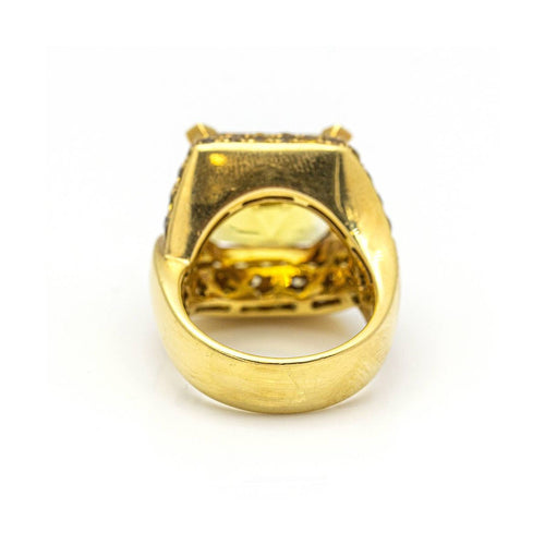 Bague 55 MYANMAR - Bague en or 18 kt et saphirs jaunes 58 Facettes UKD359730LF