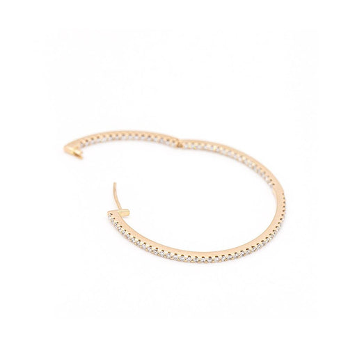 Boucles d'oreilles - Boucles d’oreilles créoles en or rose 18 ct et diamants 58 Facettes UKD359731LF