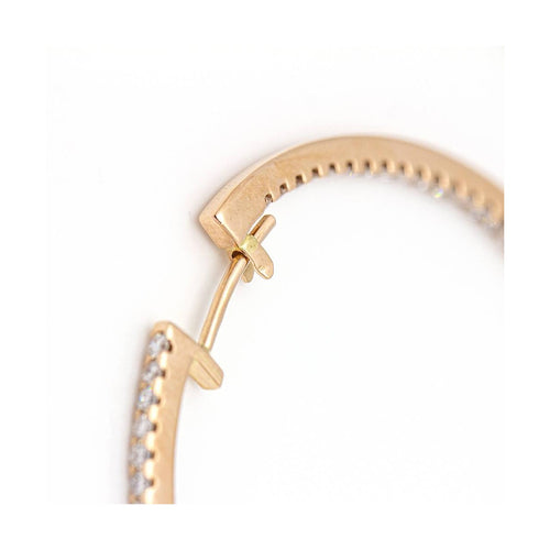 Boucles d'oreilles - Boucles d’oreilles créoles en or rose 18 ct et diamants 58 Facettes UKD359731LF