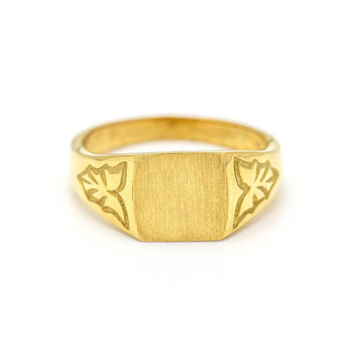 Bague Bague chevalière carrée en or jaune 18 kt 58 Facettes UKD359736LF