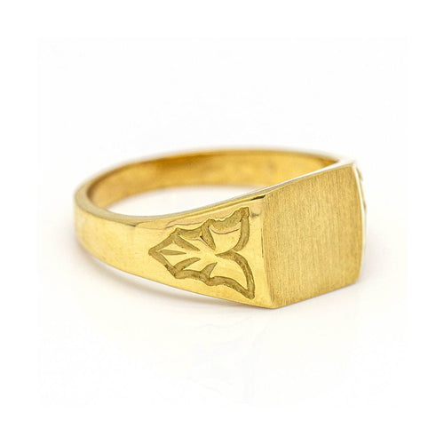 Bague Bague chevalière carrée en or jaune 18 kt 58 Facettes UKD359736LF