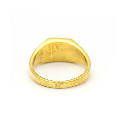 Bague Bague chevalière carrée en or jaune 18 kt 58 Facettes UKD359736LF