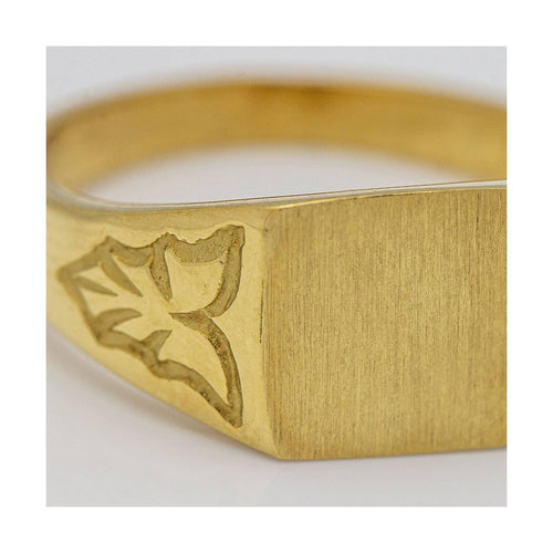 Bague Bague chevalière carrée en or jaune 18 kt 58 Facettes UKD359736LF