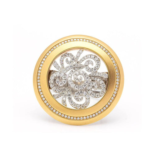 Bague 53.5 AVENNE - Bague en or bicolore 18 kt et diamants 58 Facettes UKD359740LF