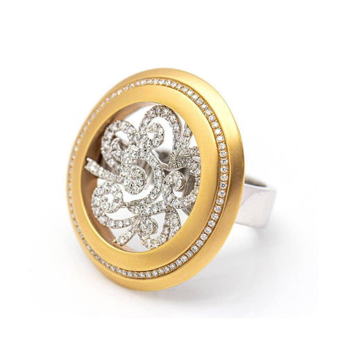 Bague 53.5 AVENNE - Bague en or bicolore 18 kt et diamants 58 Facettes UKD359740LF