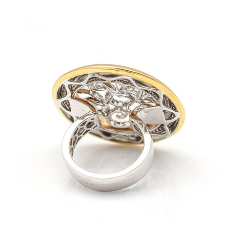 Bague 53.5 AVENNE - Bague en or bicolore 18 kt et diamants 58 Facettes UKD359740LF