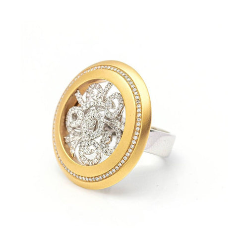 Bague 53.5 AVENNE - Bague en or bicolore 18 kt et diamants 58 Facettes UKD359740LF