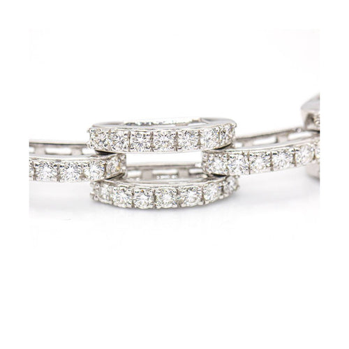 Bracelet CLASS - Bracelet maillons en or blanc 18 kt et diamants 58 Facettes UKD359742LF