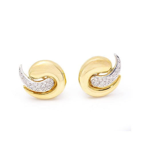 Boucles d'oreilles Boucles d’oreilles - Or blanc et or jaune 18 kt et diamants 58 Facettes UKD359882JC