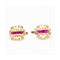 Boucles d'oreilles Boucles d’oreilles modernistes - Or jaune 18 ct et rubis 58 Facettes UKD359889JC