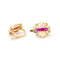 Boucles d'oreilles Boucles d’oreilles modernistes - Or jaune 18 ct et rubis 58 Facettes UKD359889JC