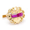 Boucles d'oreilles Boucles d’oreilles modernistes - Or jaune 18 ct et rubis 58 Facettes UKD359889JC