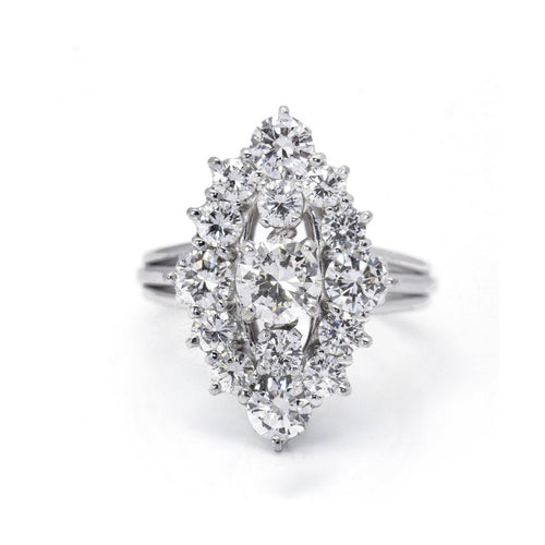 Bague Bague - Diamants taille brillant en or blanc 18 kt 58 Facettes UKD359902JC